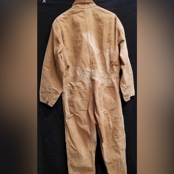 Carhartt Coveralls Mens 42 Short Tan Zip-Up - Picture 2 of 4